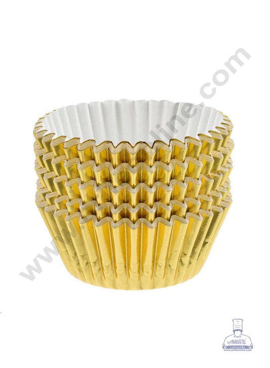 Gold Paper Liner For Cupcake and Muffins - Cylinder Pack 100 Pcs - 9 cm