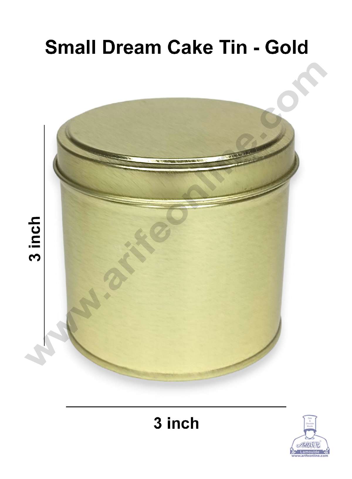 Small Dream Cake Tin | Gift Box | Chocolate Box | Jewellery Box - Gold (MOQ 50 PCS) (RE)