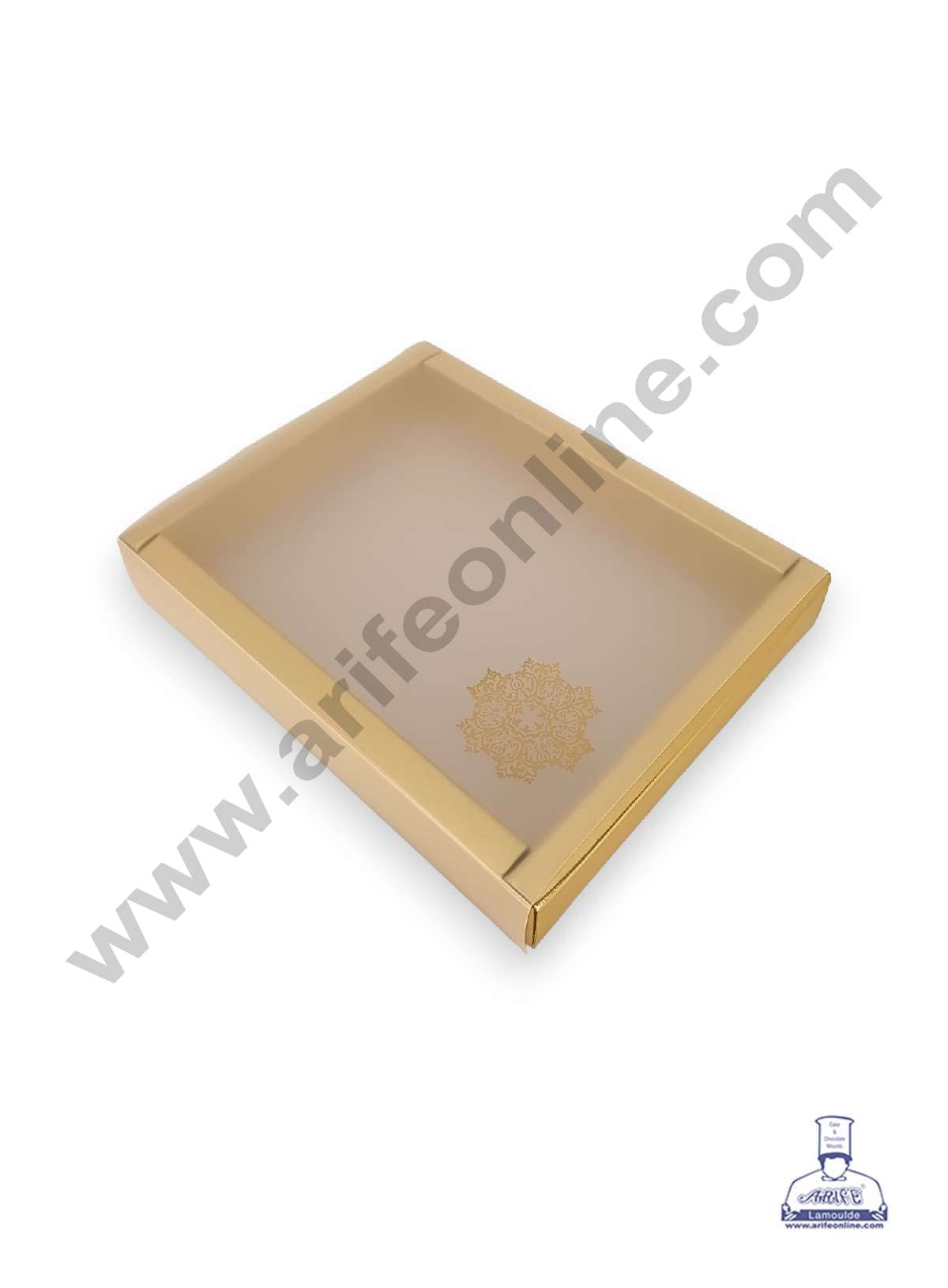 12 Cavity Chocolate Box with Sliding Cover & Cavity ( 10 Piece Pack ) - Gold (MOQ 12 PACK) (RUD)