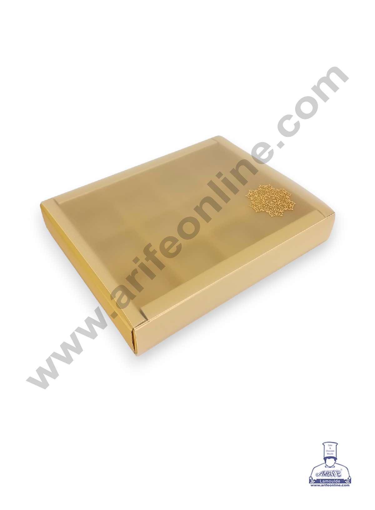 12 Cavity Chocolate Box with Sliding Cover & Cavity ( 10 Piece Pack ) - Gold (MOQ 12 PACK) (RUD)