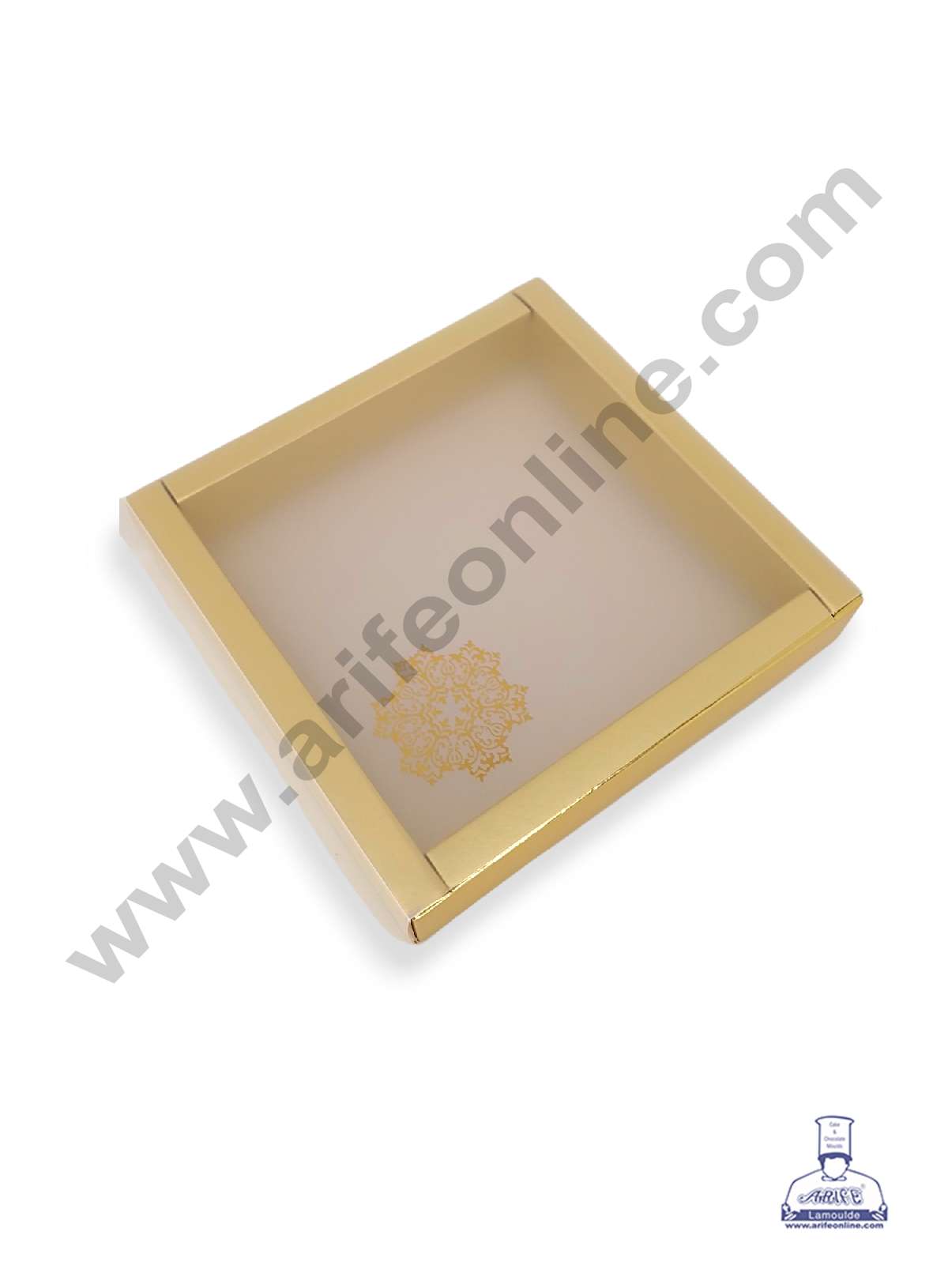 9 Cavity Chocolate Box with Sliding Cover & Cavity ( 10 Piece Pack ) - Gold (MOQ 12 PACK) (RED)