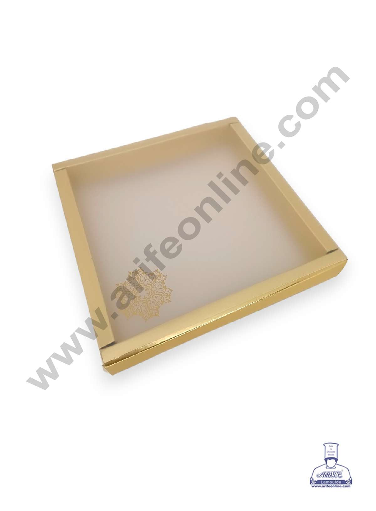 16 Cavity Chocolate Box with Sliding Cover & Cavity ( 10 Piece Pack ) - Gold (MOQ 12 PACK) (IDD)