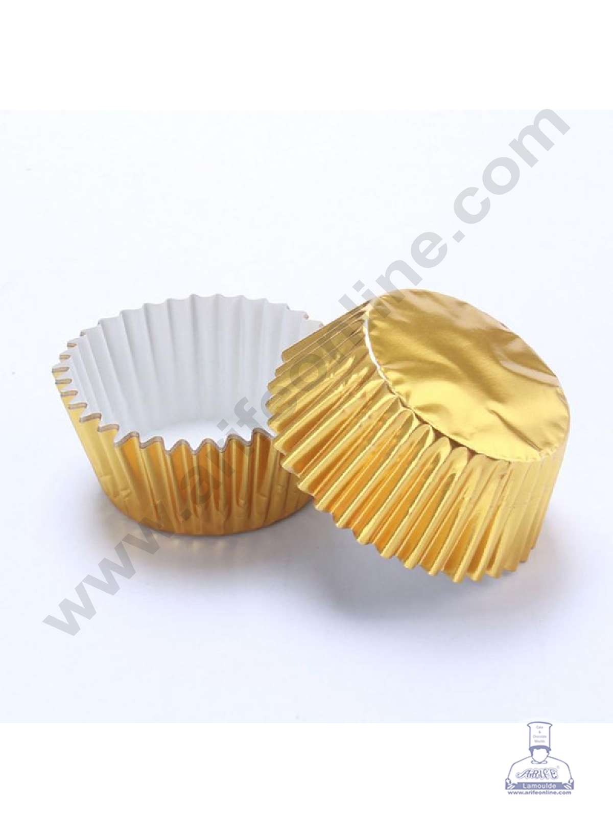Gold Paper Liner For Cupcake and Muffins - Cylinder Pack 100 Pcs - 6 cm