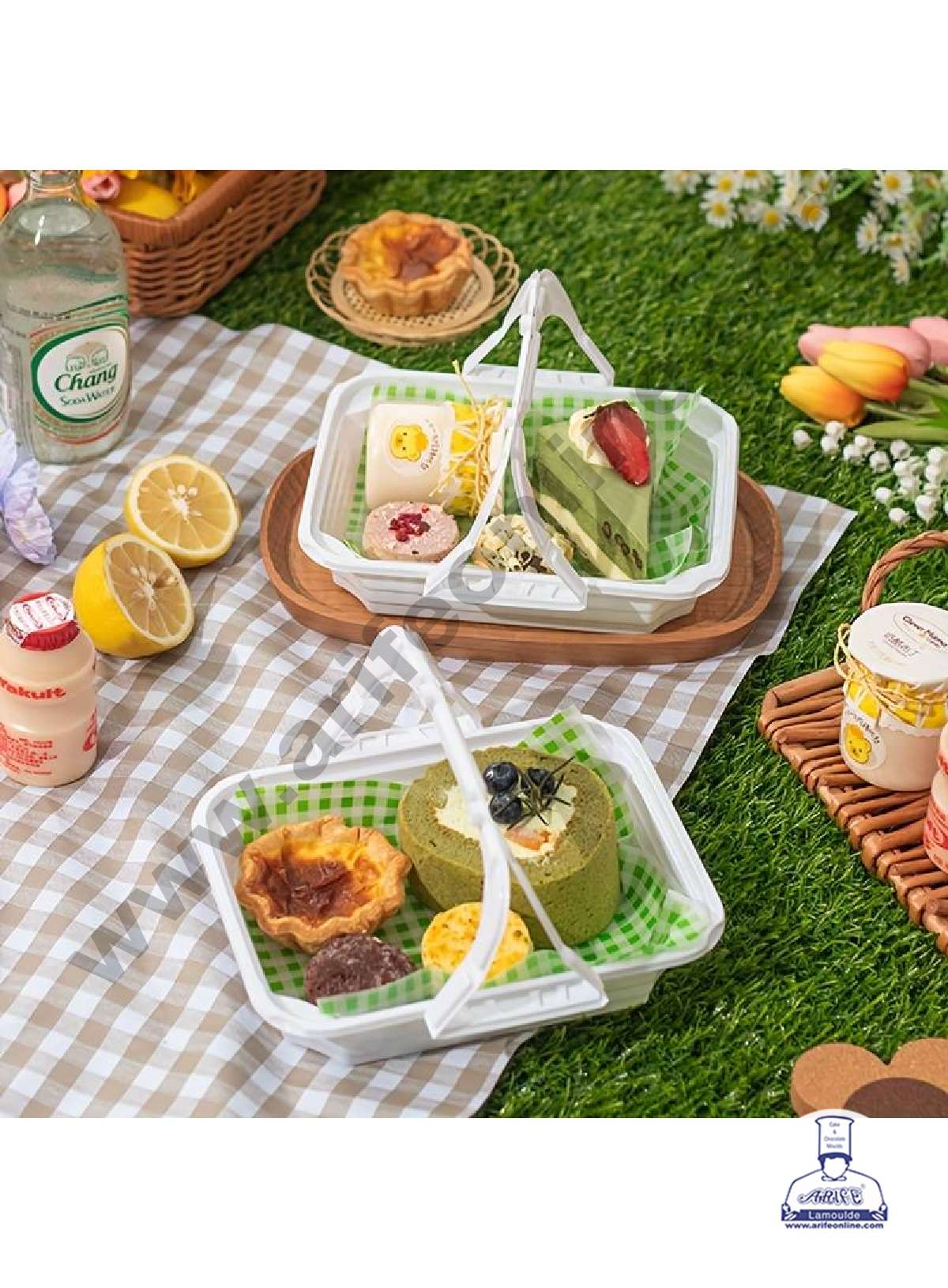 Printed Parchment Paper | Bento Box Liner | Grease Proof Paper | Wrap Paper - Green Checks/Plaid Print (100 Sheets) (MOQ 20 PCKT)