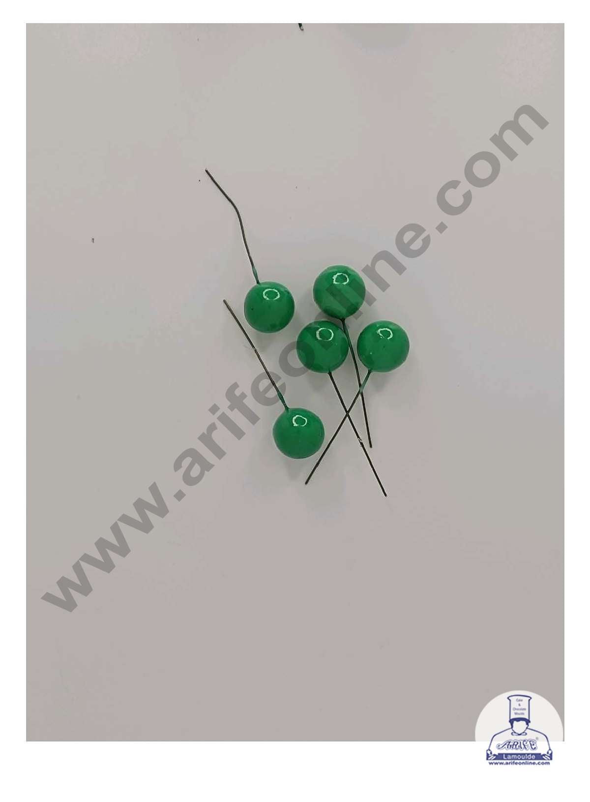Green Faux Balls Topper For Cake and Cupcake Decoration - 20 pcs Pack ( SB-GreenBall-20 )  (MOQ 300 PACKET 1 CRTN) (IM)