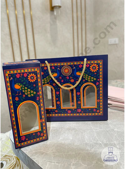 Fusion Diwali Bag Ribbon Handle With 3 Goodie Boxes Inside Foldable
