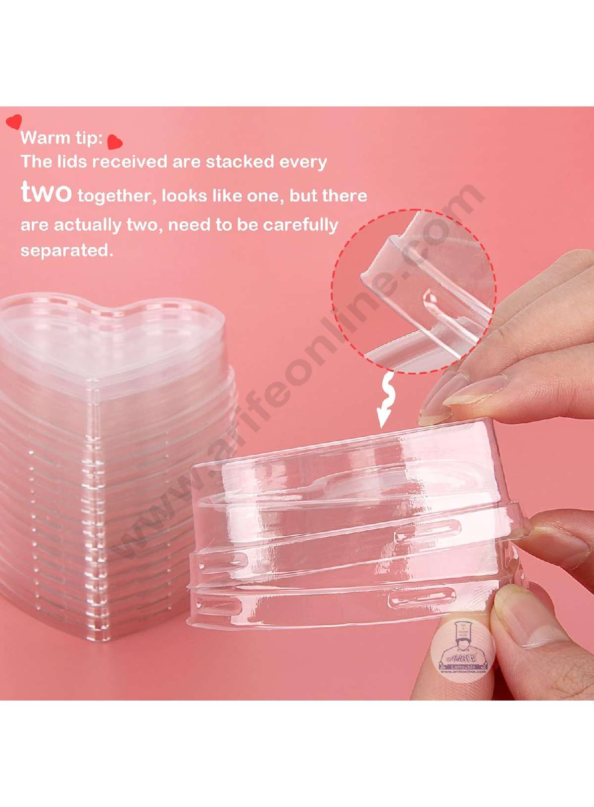 Heart-Shaped Transparent Mousse Cups with Lids | Pudding Jars & Mini Parfait Cups – Large Size (MOQ 500 PCS) (AA)