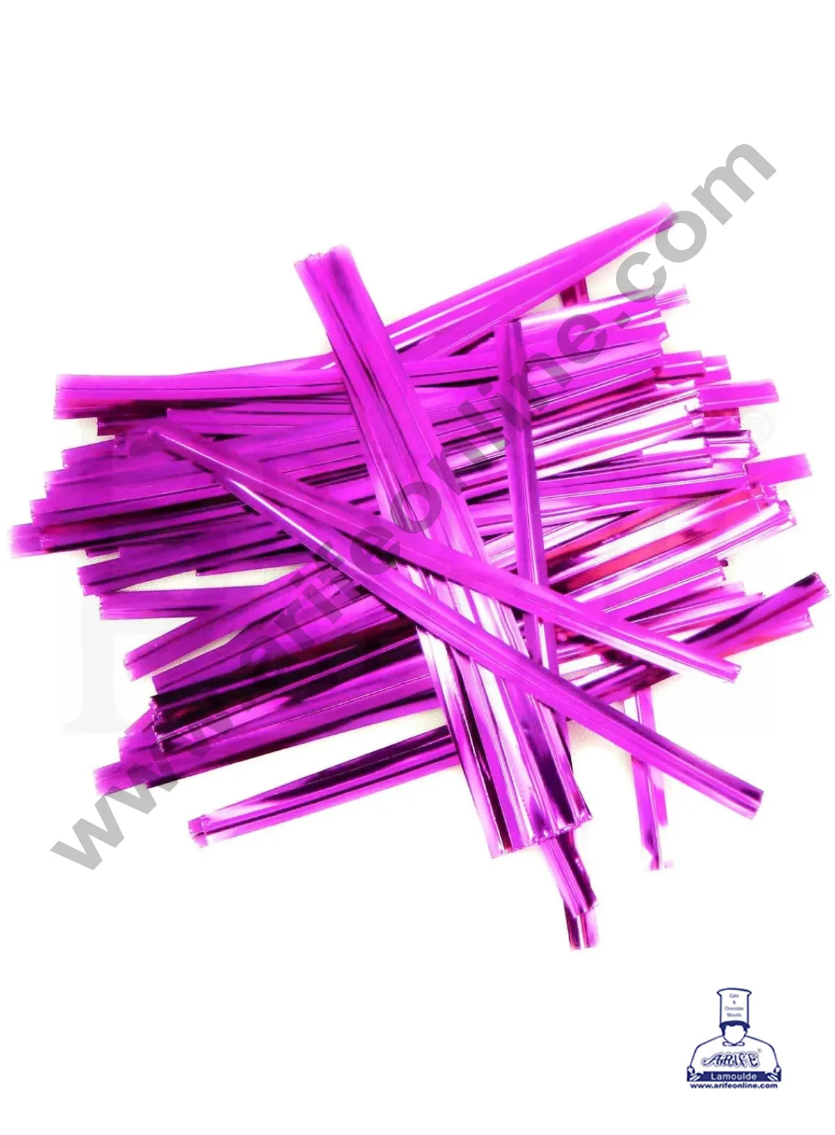 Metallic Twist Ties -Metallic Pink (MOQ 50 PCS)  (L)