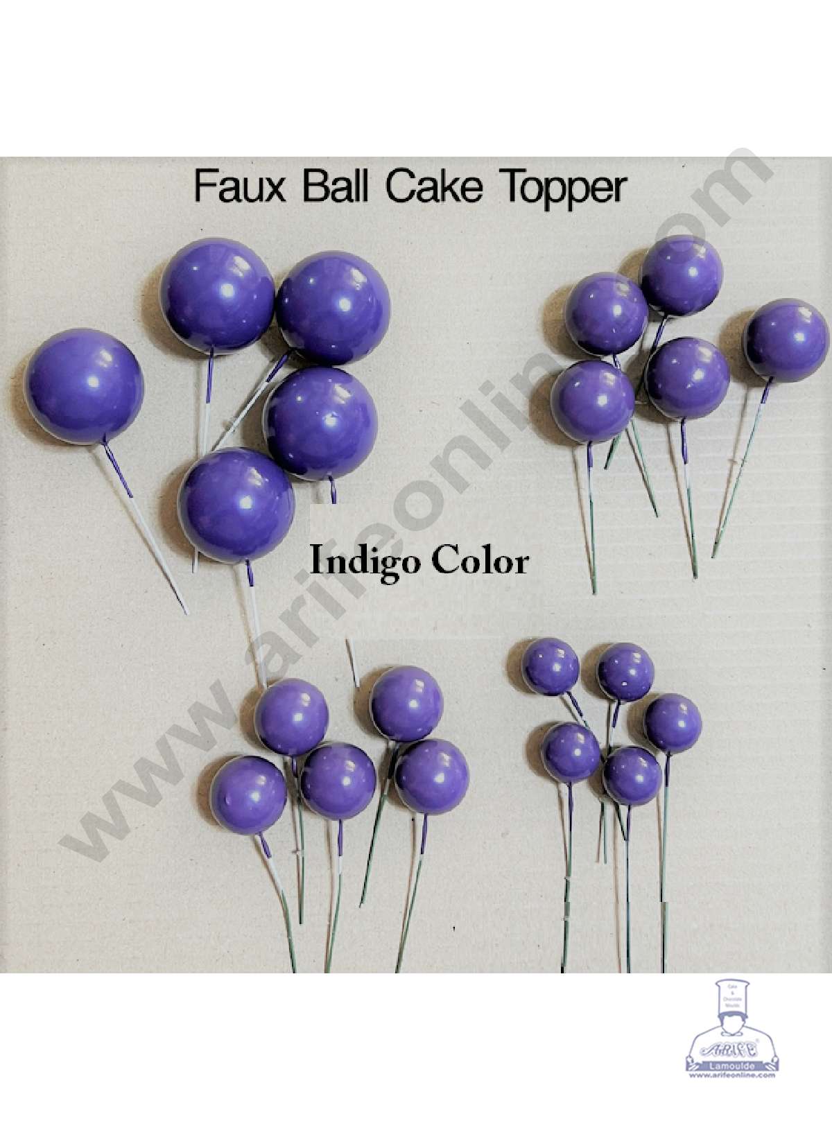 Indigo Faux Balls Topper For Cake and Cupcake Decoration - 20 pcs Pack (SB-IndigoBall-20) (MOQ 300 PACKET 1 CRTN) (IM)
