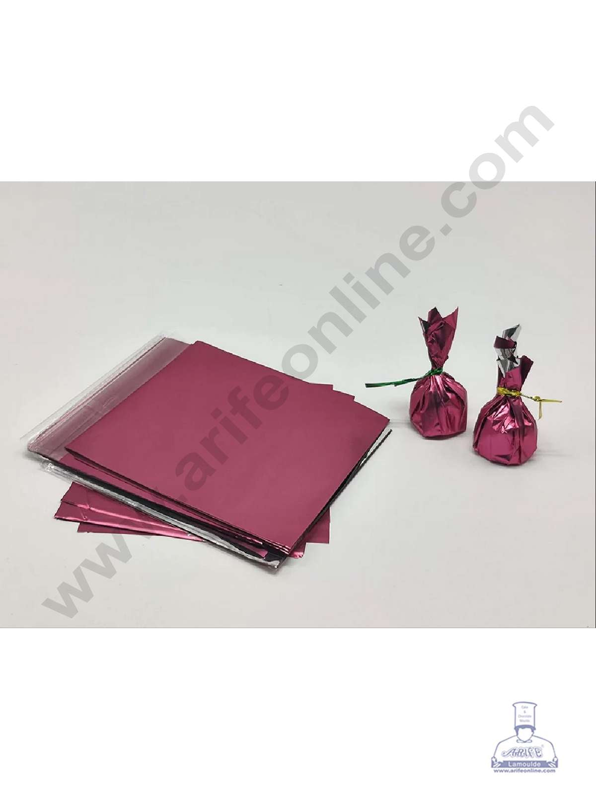 Metallic Plastic Chocolate Wrapper, Maroon 200 Pcs Pack (MOQ 12 PACK) (FD)