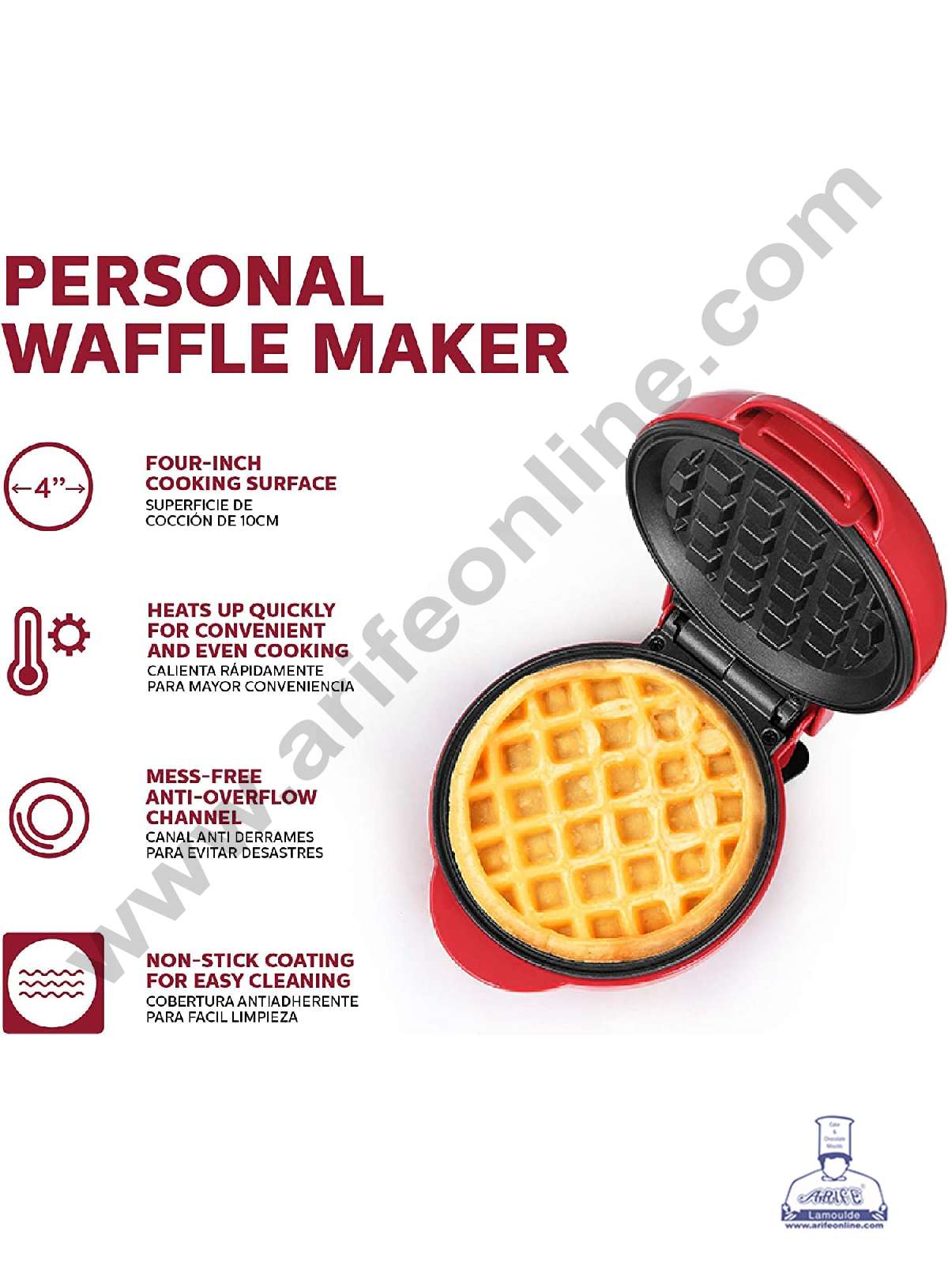 Mini Waffle Maker | Non-Stick Waffle Iron (MOQ 10 PCS)