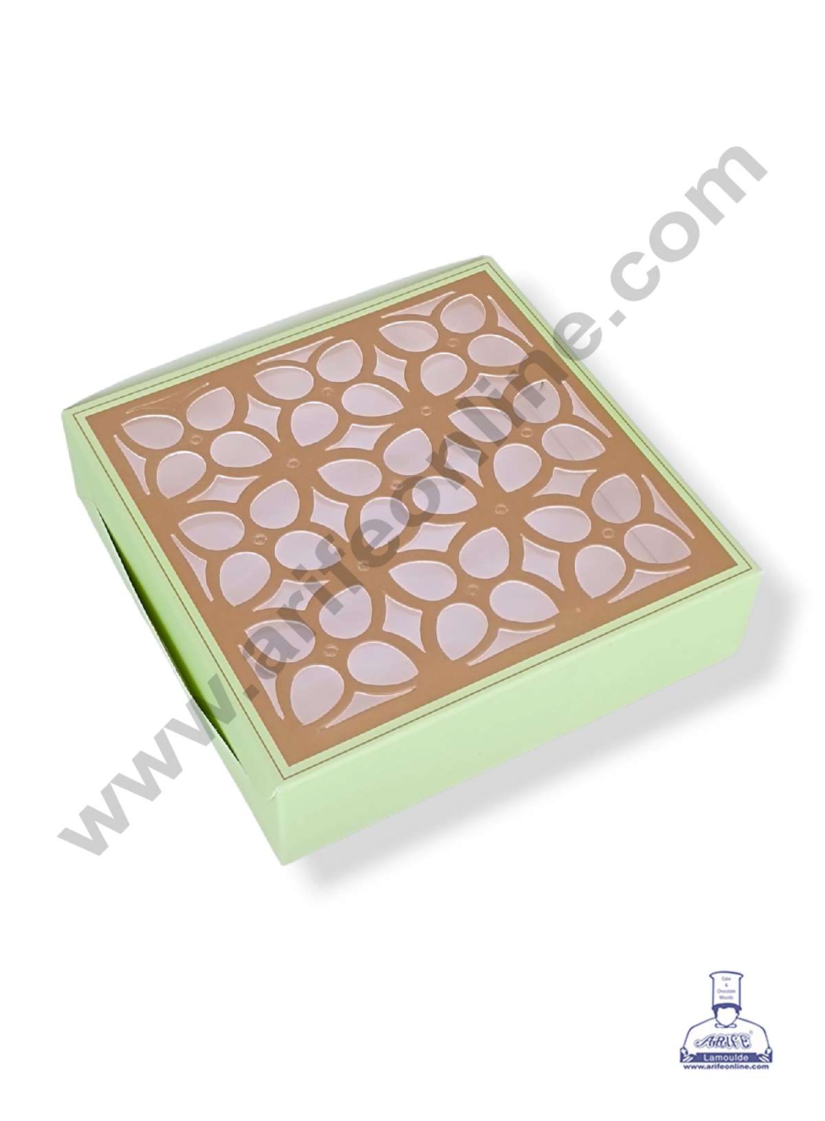 9 Cavity Chocolate Box with Cavity & Cutout Window Without Handle ( 10 Piece Pack ) - Light Green (MOQ 12 PCK) (AID)