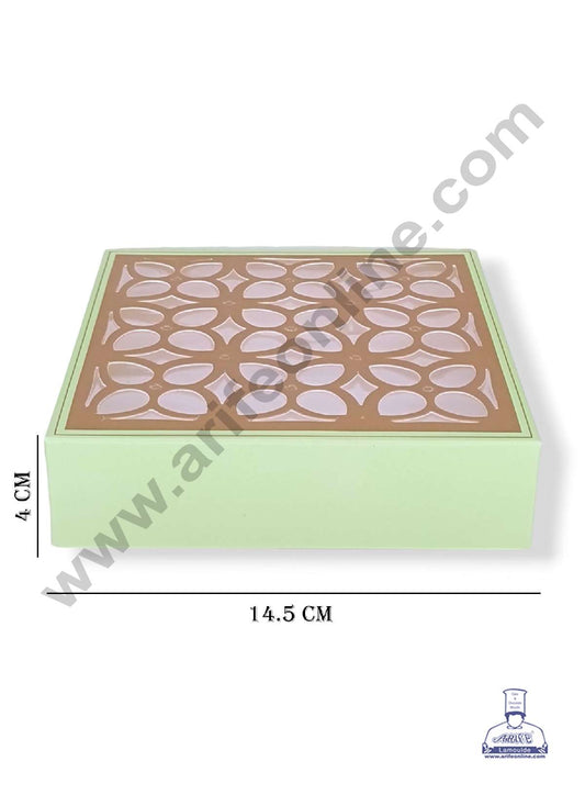 9 Cavity Chocolate Box with Cavity & Cutout Window Without Handle ( 10 Piece Pack ) - Light Green (MOQ 12 PCK) (AID)