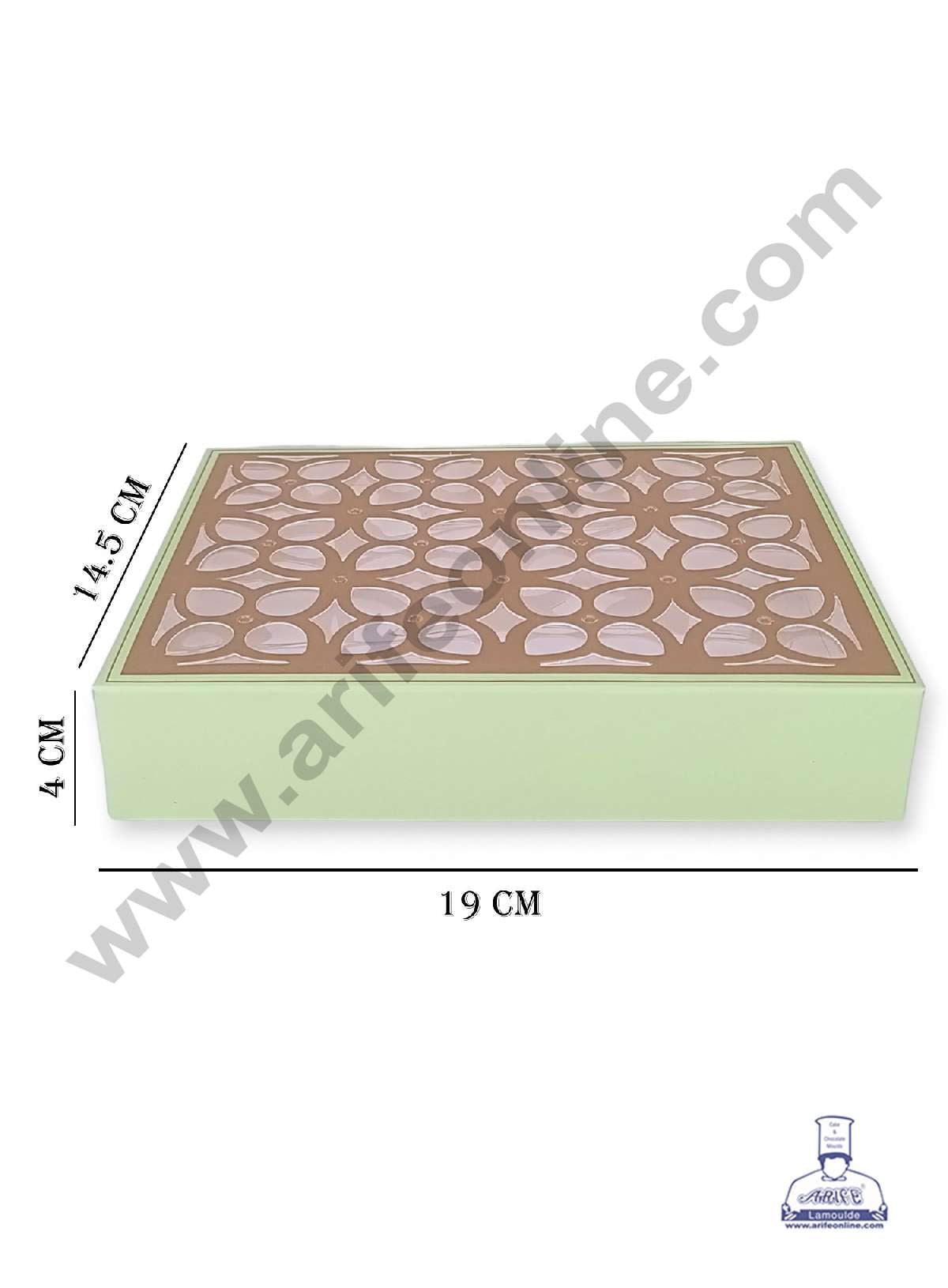 12 Cavity Chocolate Box with Cavity & Cutout Window Without Handle ( 10 Piece Pack ) - Light Green (MOQ 12 PCK) (AMD)