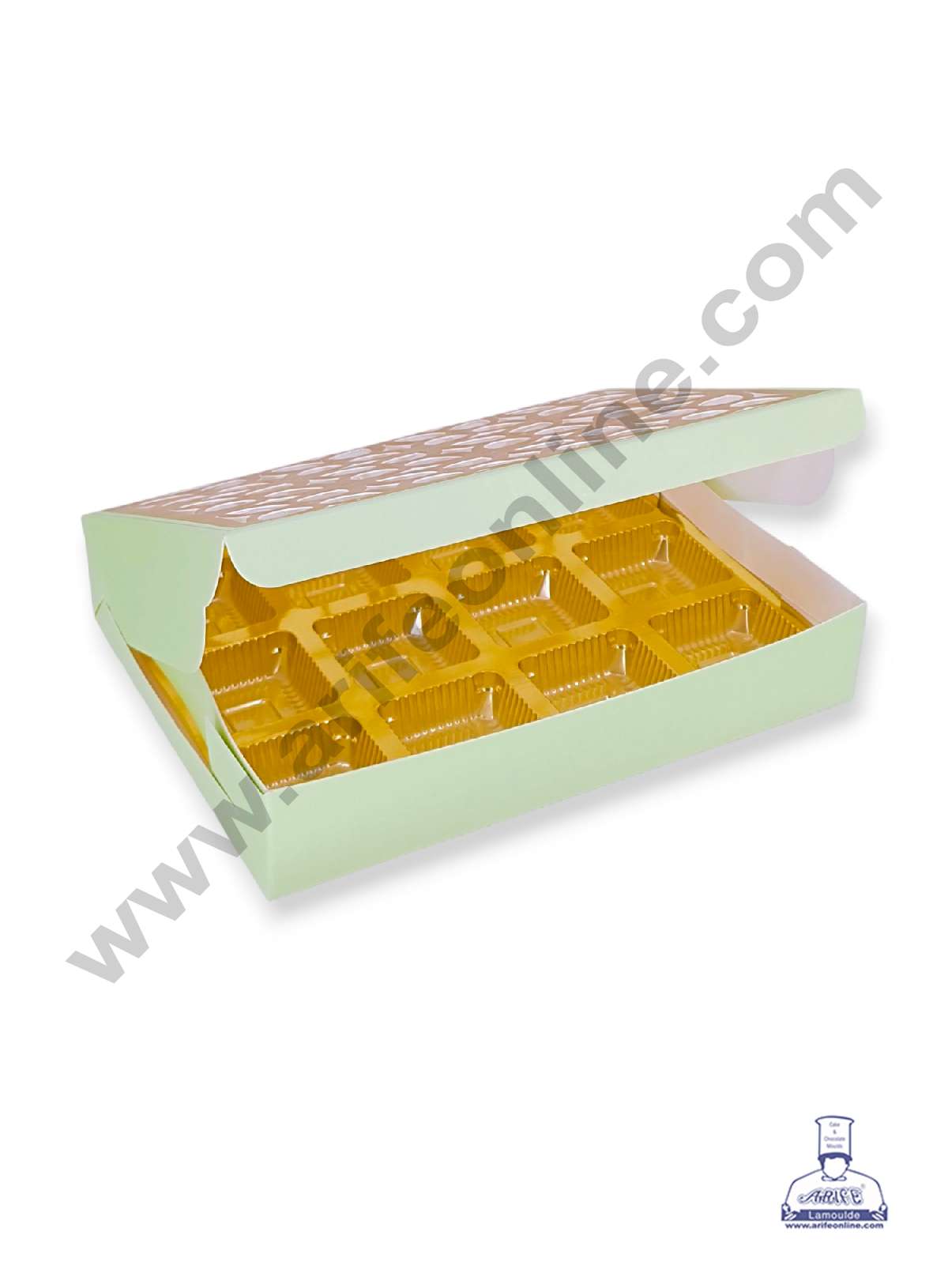 12 Cavity Chocolate Box with Cavity & Cutout Window Without Handle ( 10 Piece Pack ) - Light Green (MOQ 12 PCK) (AMD)