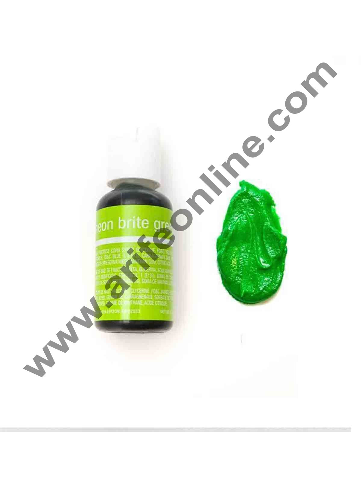 Chefmaster Liqua-Gel Neon Bright Green .70 oz Food Color (20g)