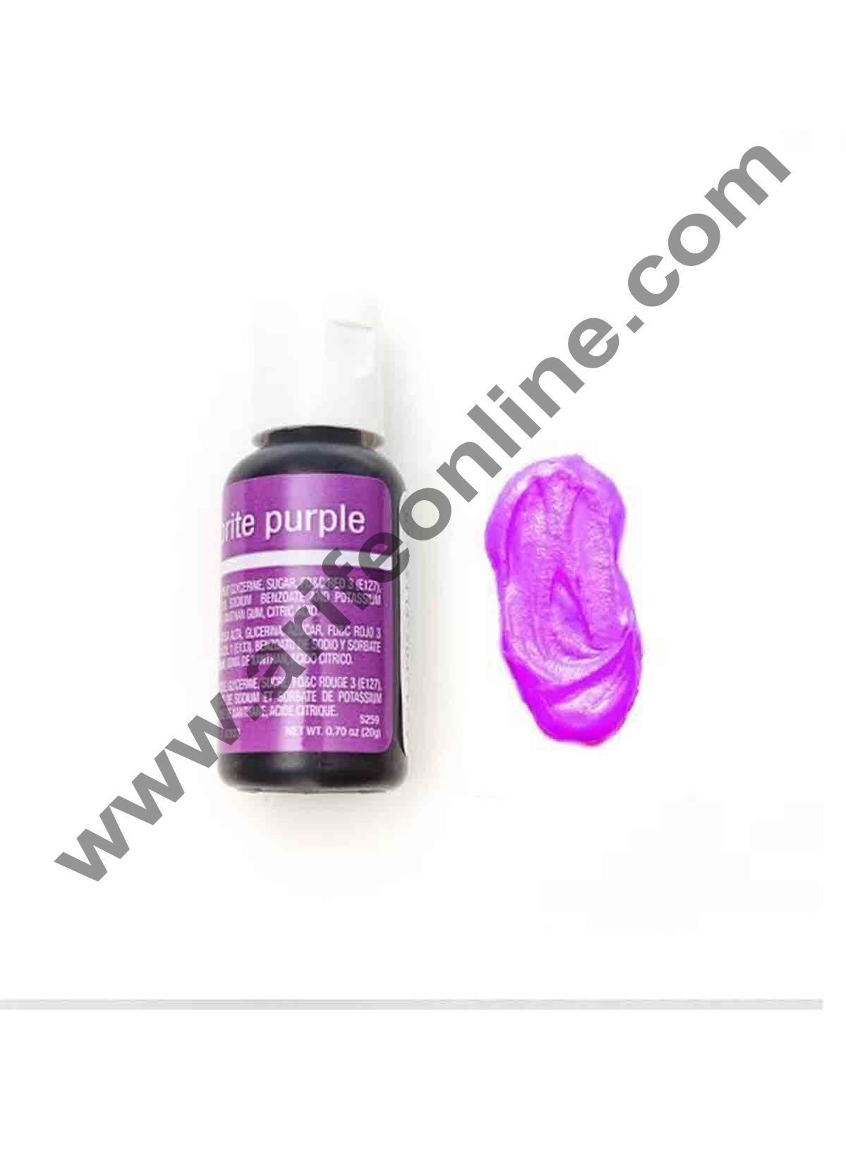Chefmaster Liqua-Gel Neon Bright Purple .70 oz Food Color (20g)