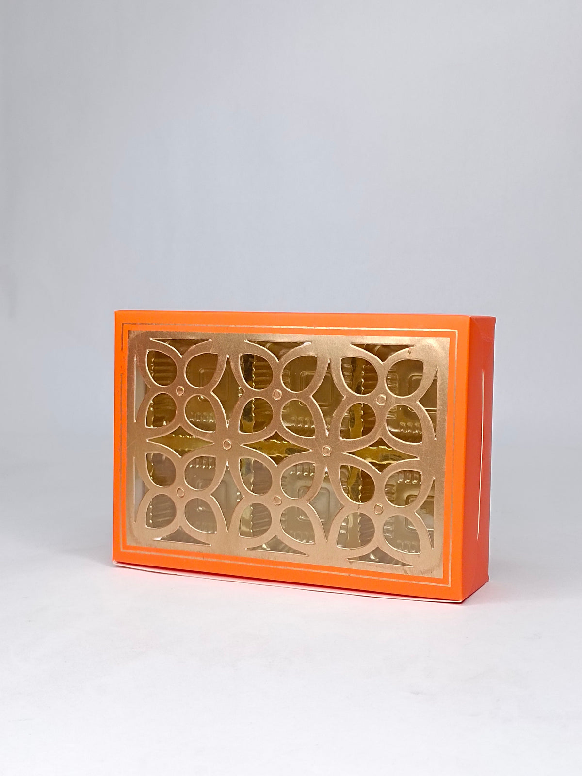 6 Cavity Chocolate Box with Cavity & Cutout Window Without Handle ( 10 Piece Pack ) - Orange (MOQ 12 PCK) (ADD)