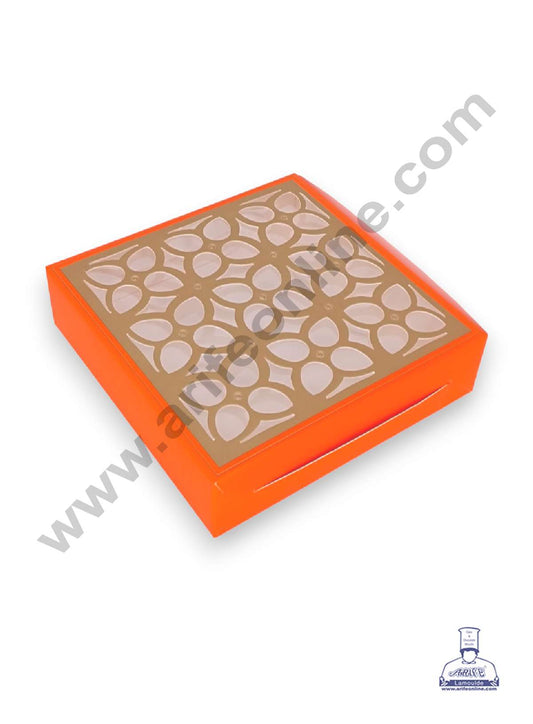 9 Cavity Chocolate Box with Cavity & Cutout Window Without Handle ( 10 Piece Pack ) - Orange (MOQ 12 PCK) (AID)