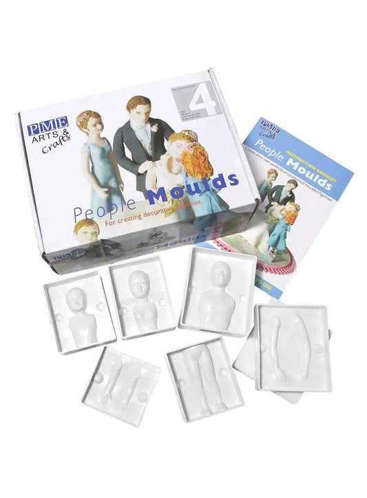 4 Set Fondant 3D People Shaped Cake Figure Mold Family Set Human Body Decorating Mould for Men Women Children, Set of 24 Pieces (MOQ 12 PCS)  (IFD)