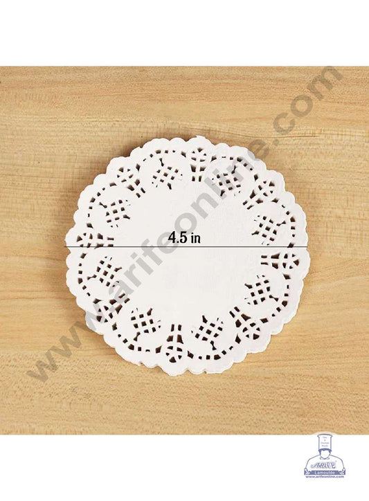 4.5 inch Paper Doilies | Round Placemats | Decorative Accessories | Disposable Paper Mats - White (100 pcs Pack) (MOQ 12 PACK)