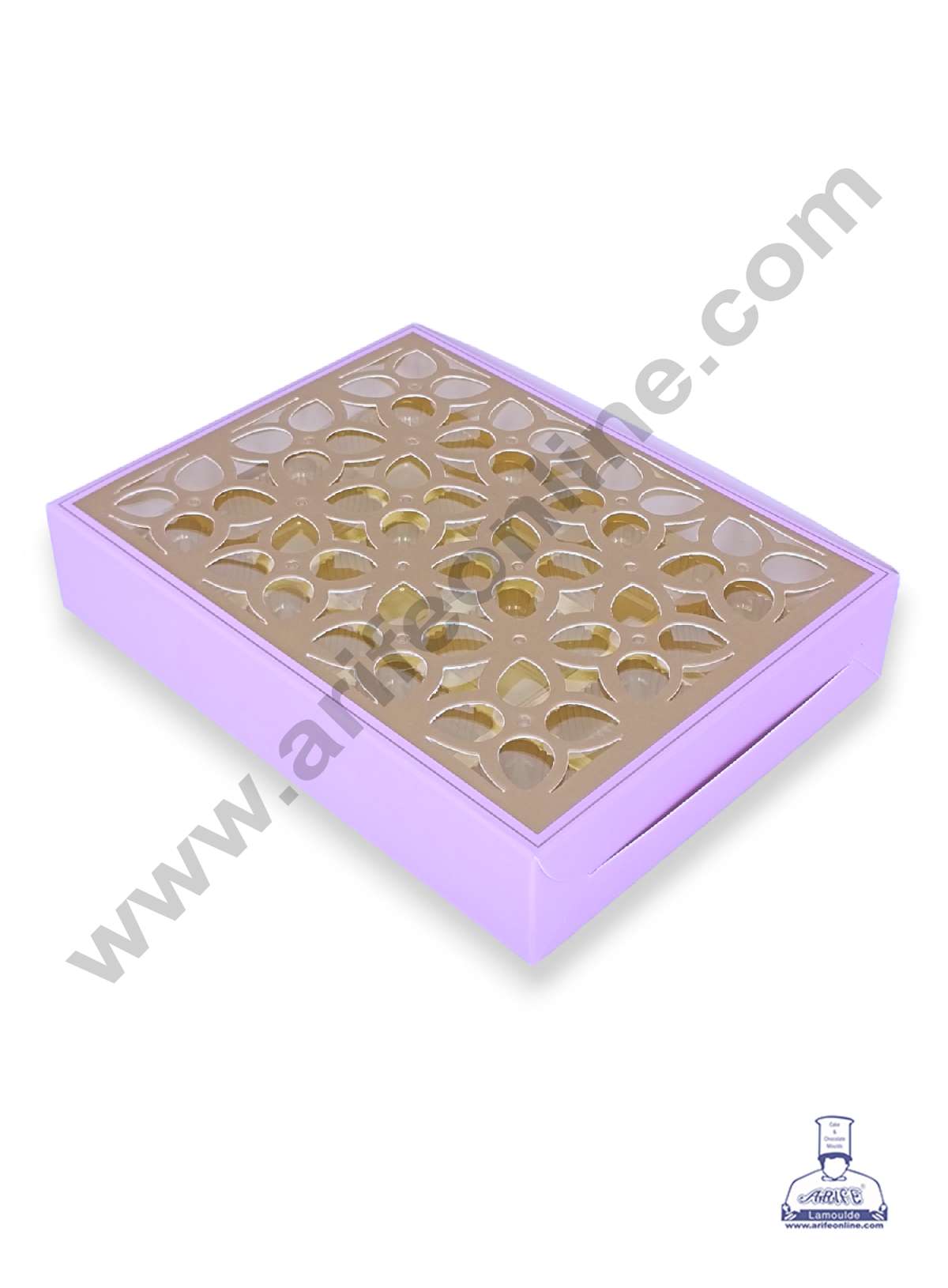 12 Cavity Chocolate Box with Cavity & Cutout Window Without Handle ( 10 Piece Pack ) - Light Purple (MOQ 12 PCK) (AMD)