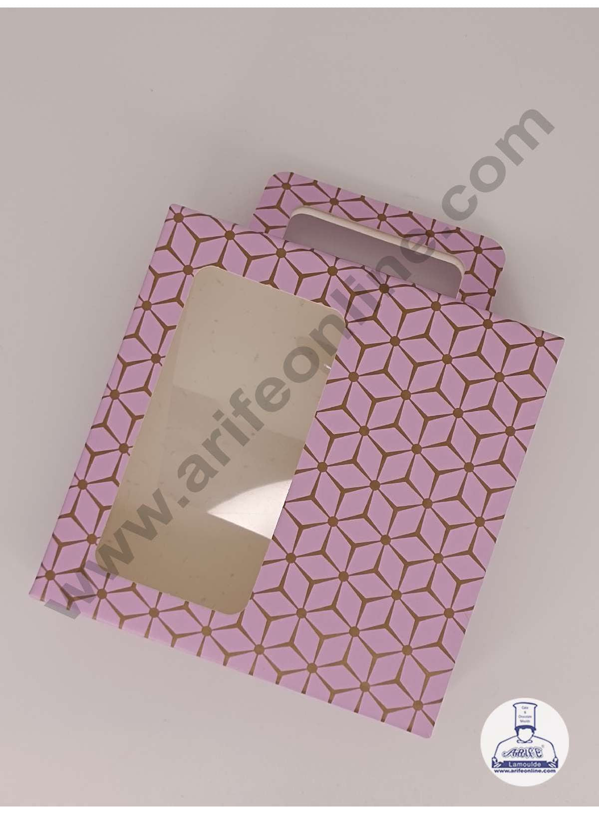 9 Cavity 3D Cube Print Chocolate Box with Cavity,  Clear Window & Handle ( 10 Piece Pack ) - Pastel Purple (MOQ 12 PACK) (ARD)