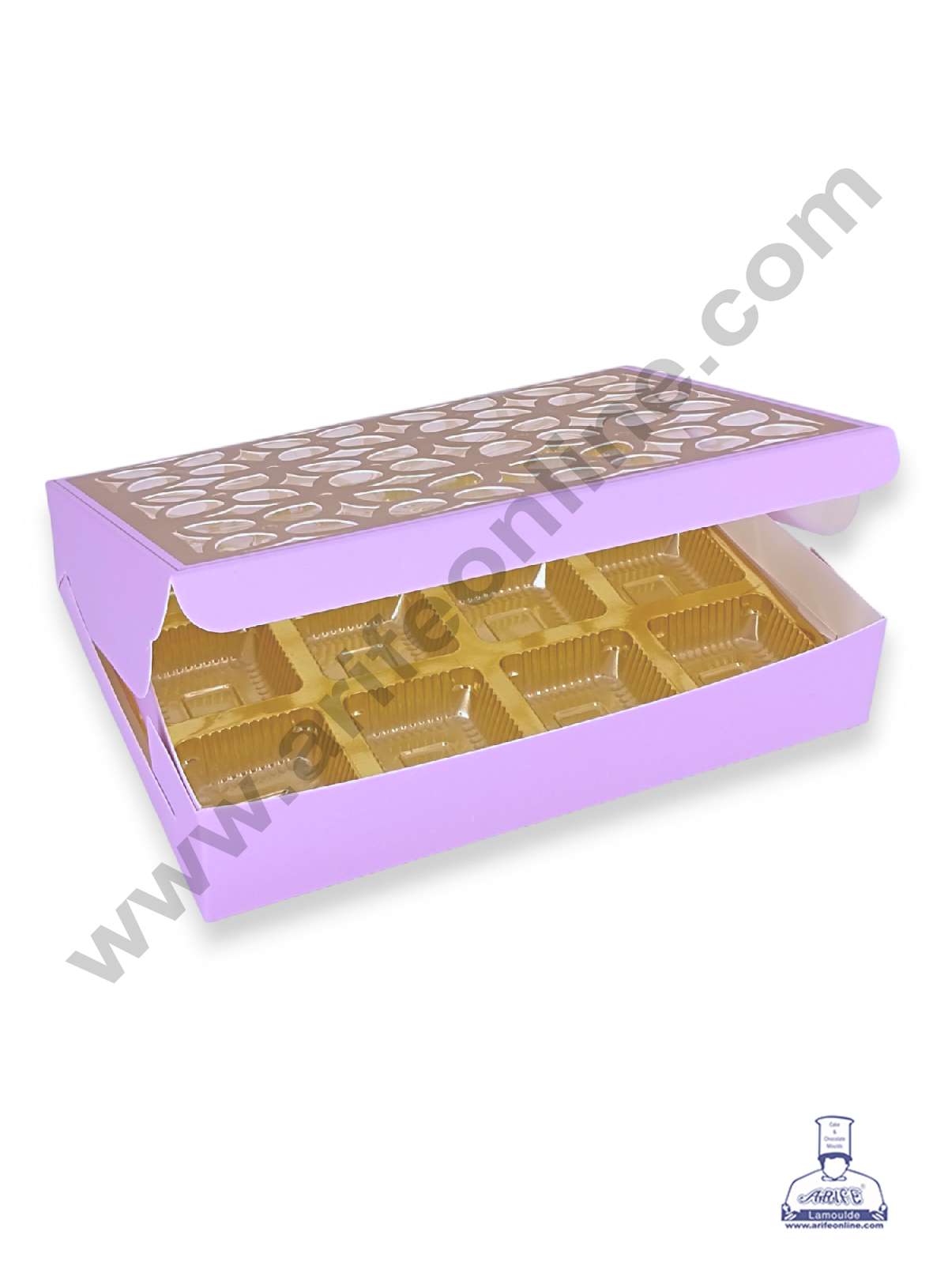 12 Cavity Chocolate Box with Cavity & Cutout Window Without Handle ( 10 Piece Pack ) - Light Purple (MOQ 12 PCK) (AMD)