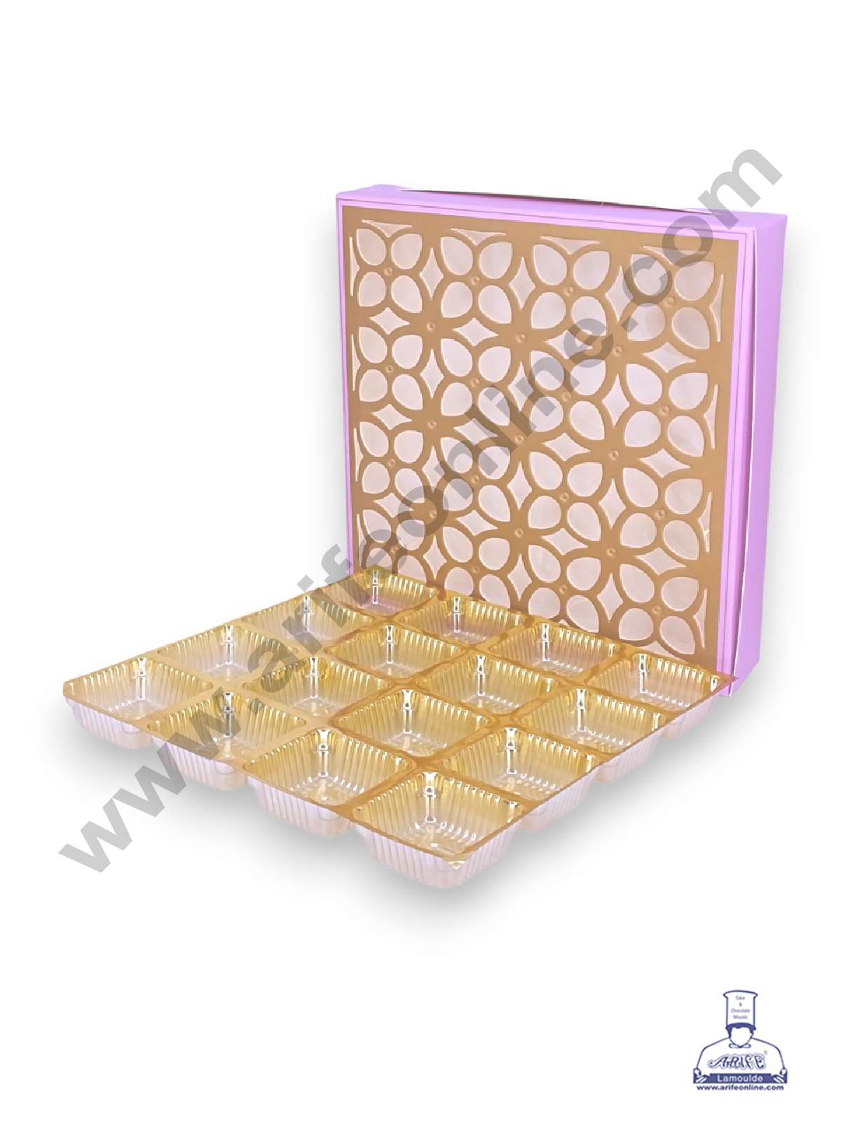16 Cavity Chocolate Box with Cavity & Cutout Window Without Handle ( 10 Piece Pack ) - Light Purple (MOQ 12 PACK) (RDD)