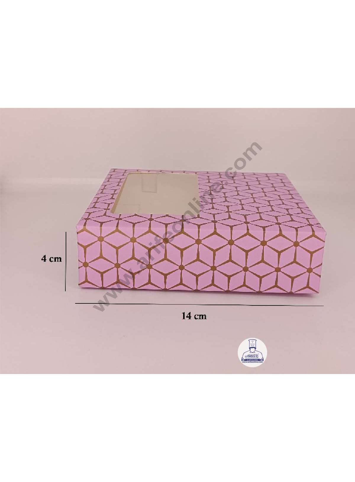 9 Cavity 3D Cube Print Chocolate Box with Cavity,  Clear Window & Handle ( 10 Piece Pack ) - Pastel Purple (MOQ 12 PACK) (ARD)