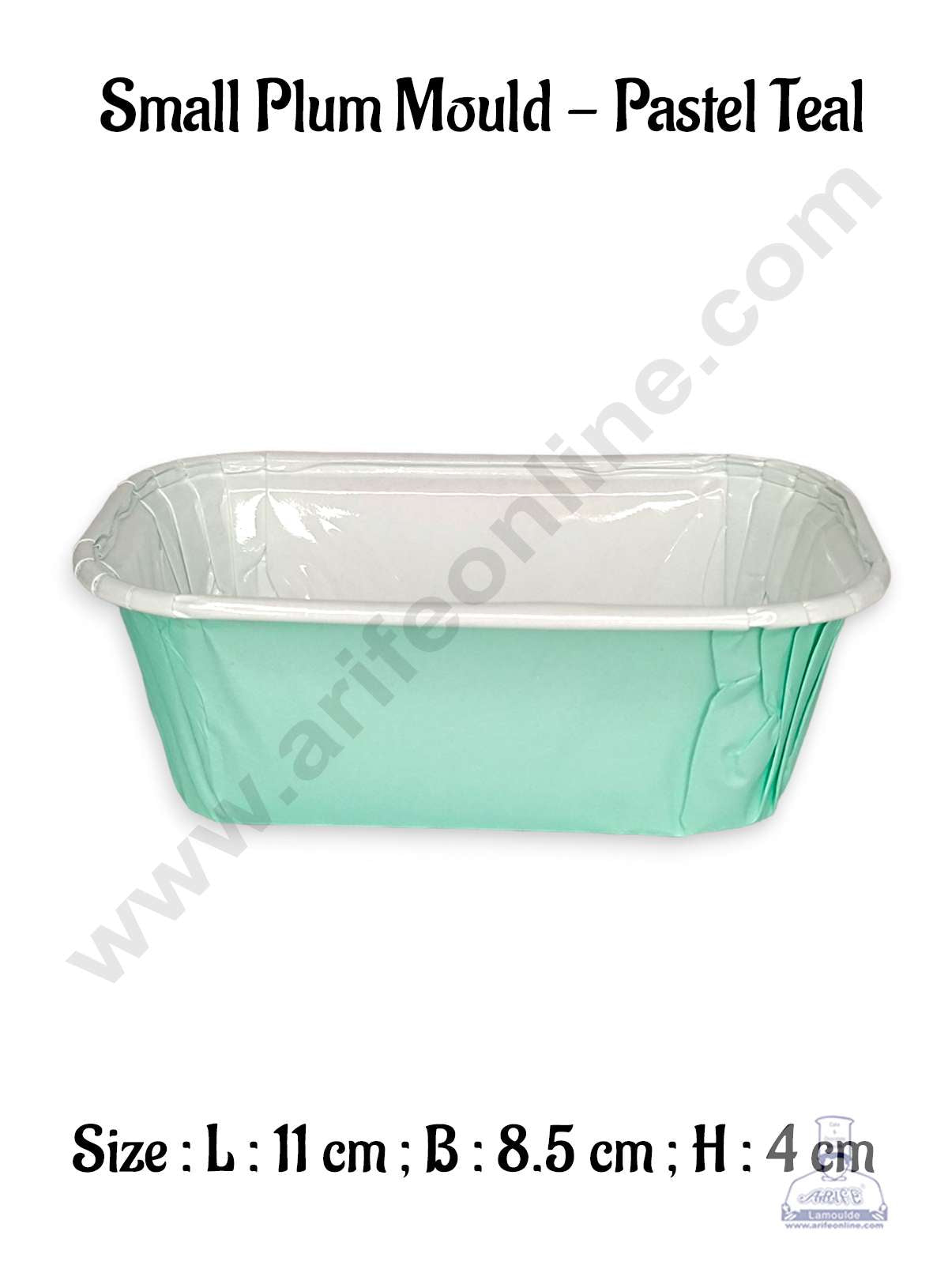 Small Pastel Light Teal Paper Bake and Serve Plum Cake Mold (MOQ 100 PCS)