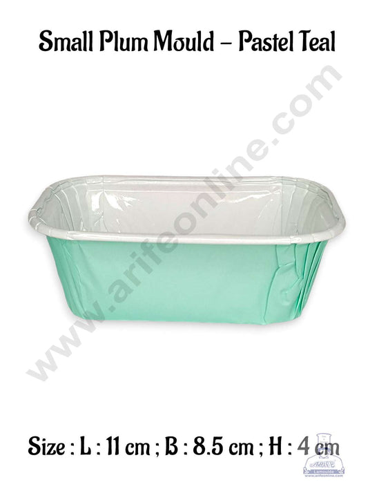 Small Pastel Light Teal Paper Bake and Serve Plum Cake Mold (MOQ 100 PCS)