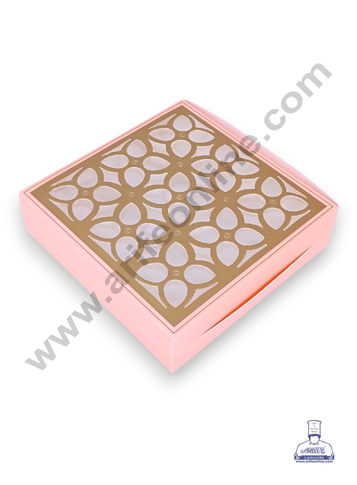 9 Cavity Chocolate Box with Cavity & Cutout Window Without Handle ( 10 Piece Pack ) - Peach (MOQ 12 PCK) (AID)