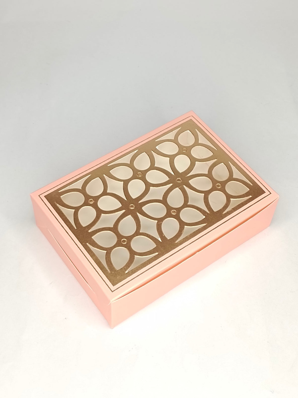 6 Cavity Chocolate Box with Cavity & Cutout Window Without Handle ( 10 Piece Pack ) - Peach (MOQ 12 PCK) (ADD)