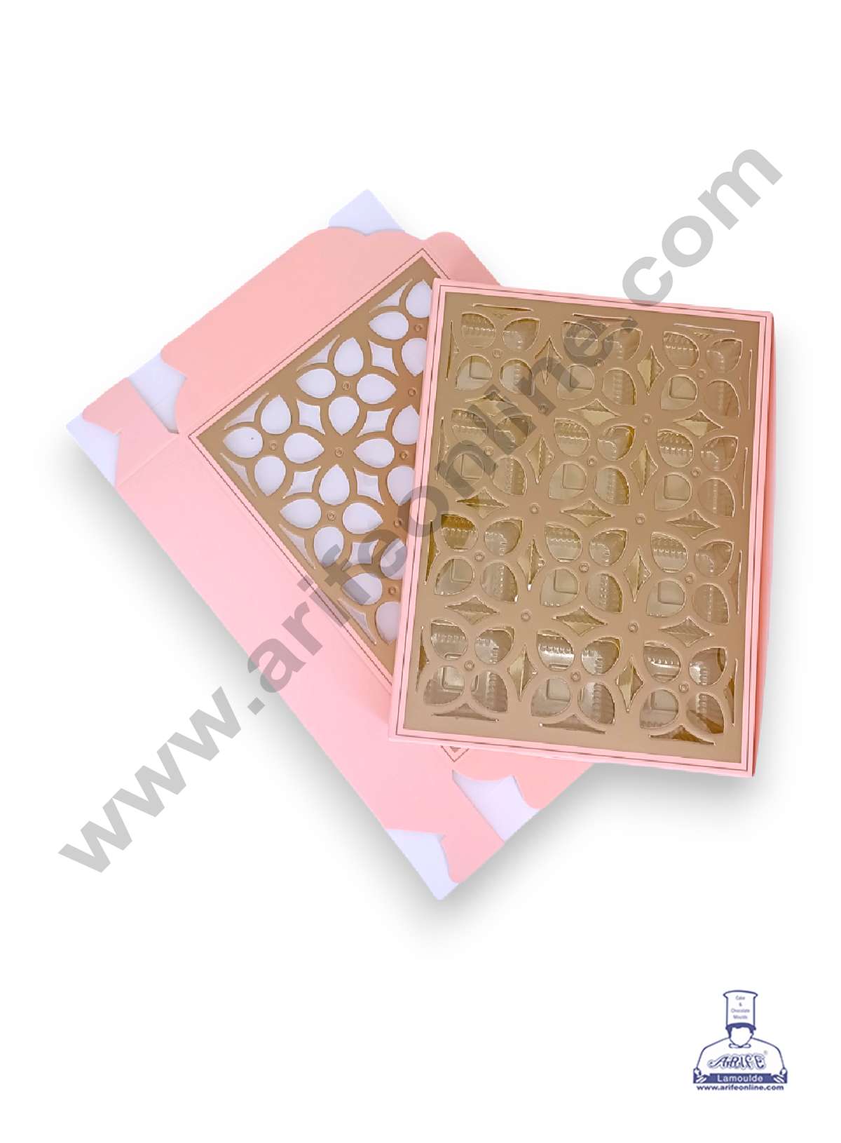 12 Cavity Chocolate Box with Cavity & Cutout Window Without Handle ( 10 Piece Pack ) - Peach (MOQ 12 PCK) (AMD)