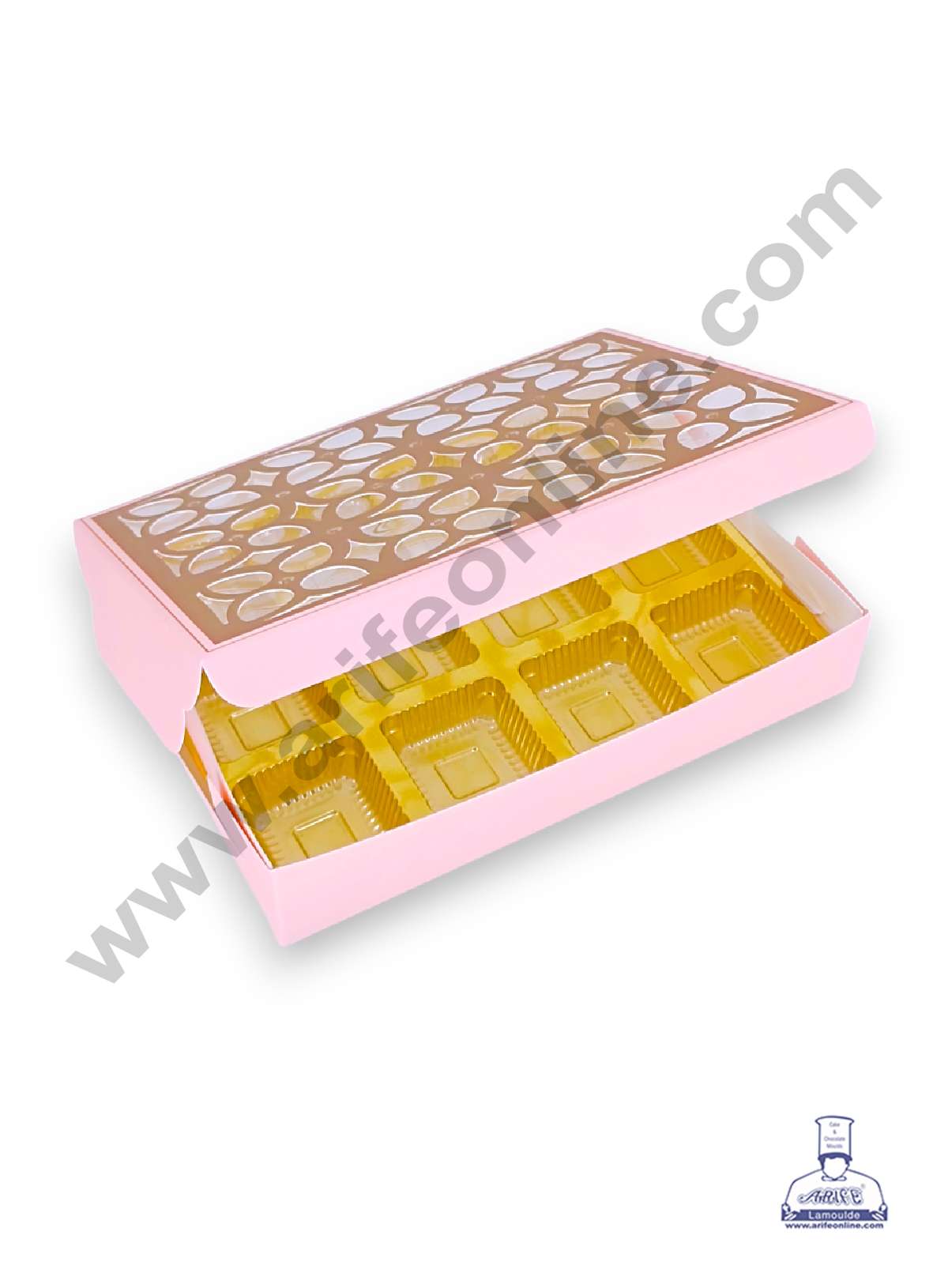 12 Cavity Chocolate Box with Cavity & Cutout Window Without Handle ( 10 Piece Pack ) - Peach (MOQ 12 PCK) (AMD)