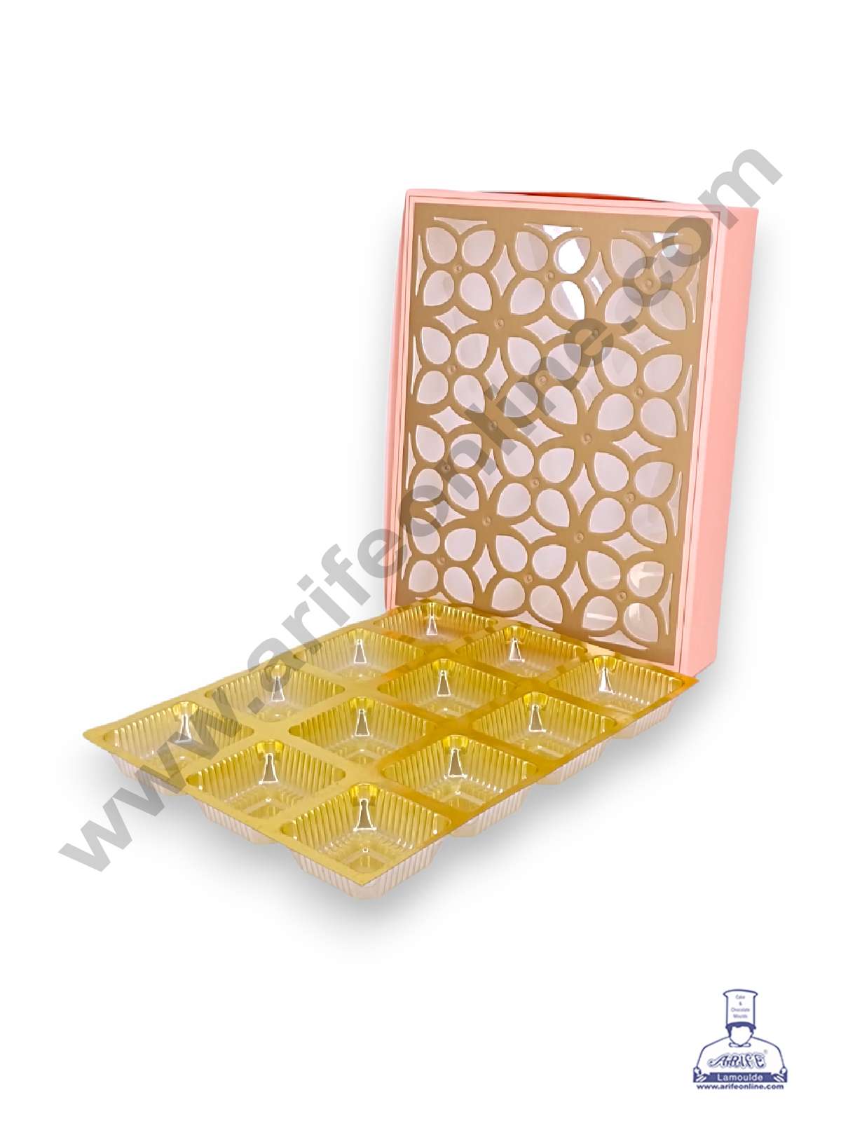 12 Cavity Chocolate Box with Cavity & Cutout Window Without Handle ( 10 Piece Pack ) - Peach (MOQ 12 PCK) (AMD)