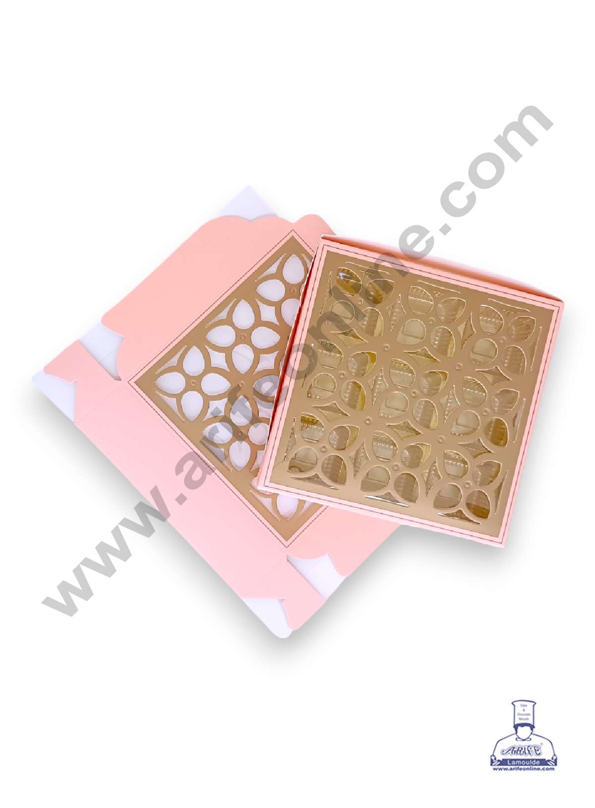 9 Cavity Chocolate Box with Cavity & Cutout Window Without Handle ( 10 Piece Pack ) - Peach (MOQ 12 PCK) (AID)