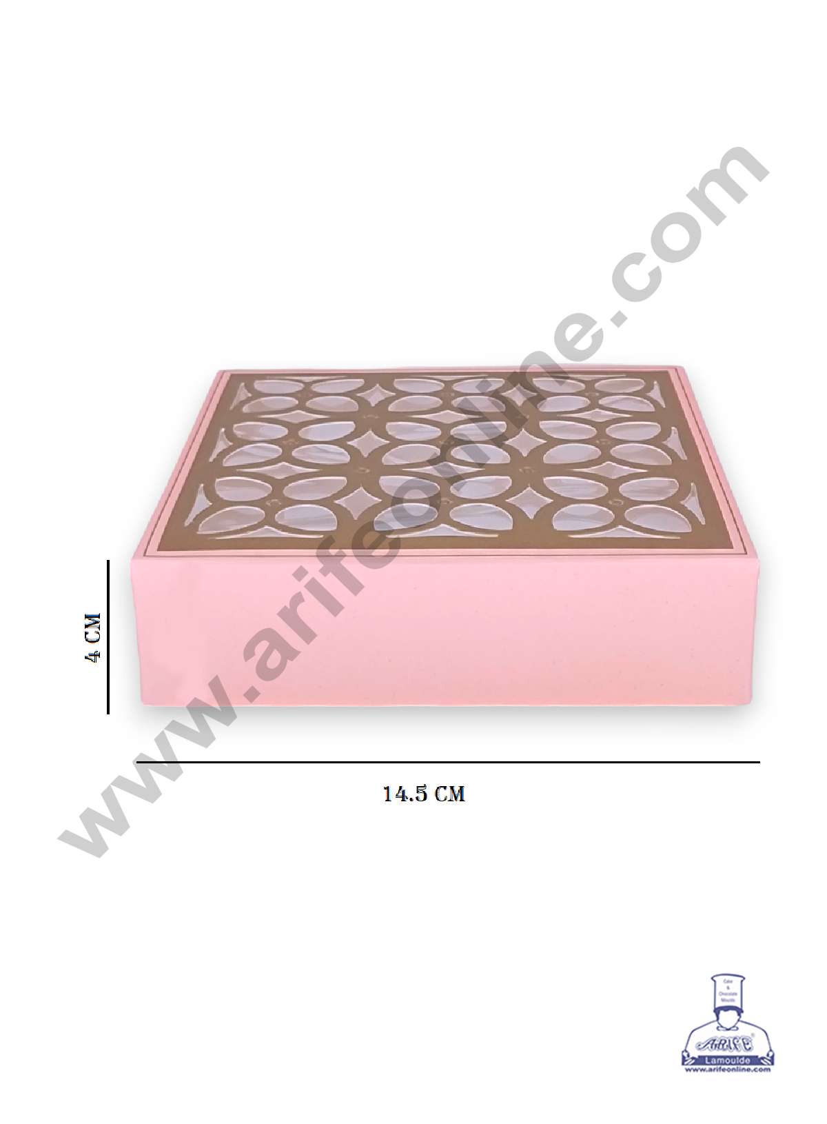 9 Cavity Chocolate Box with Cavity & Cutout Window Without Handle ( 10 Piece Pack ) - Peach (MOQ 12 PCK) (AID)