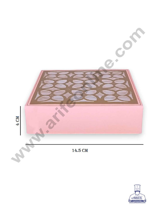 9 Cavity Chocolate Box with Cavity & Cutout Window Without Handle ( 10 Piece Pack ) - Peach (MOQ 12 PCK) (AID)