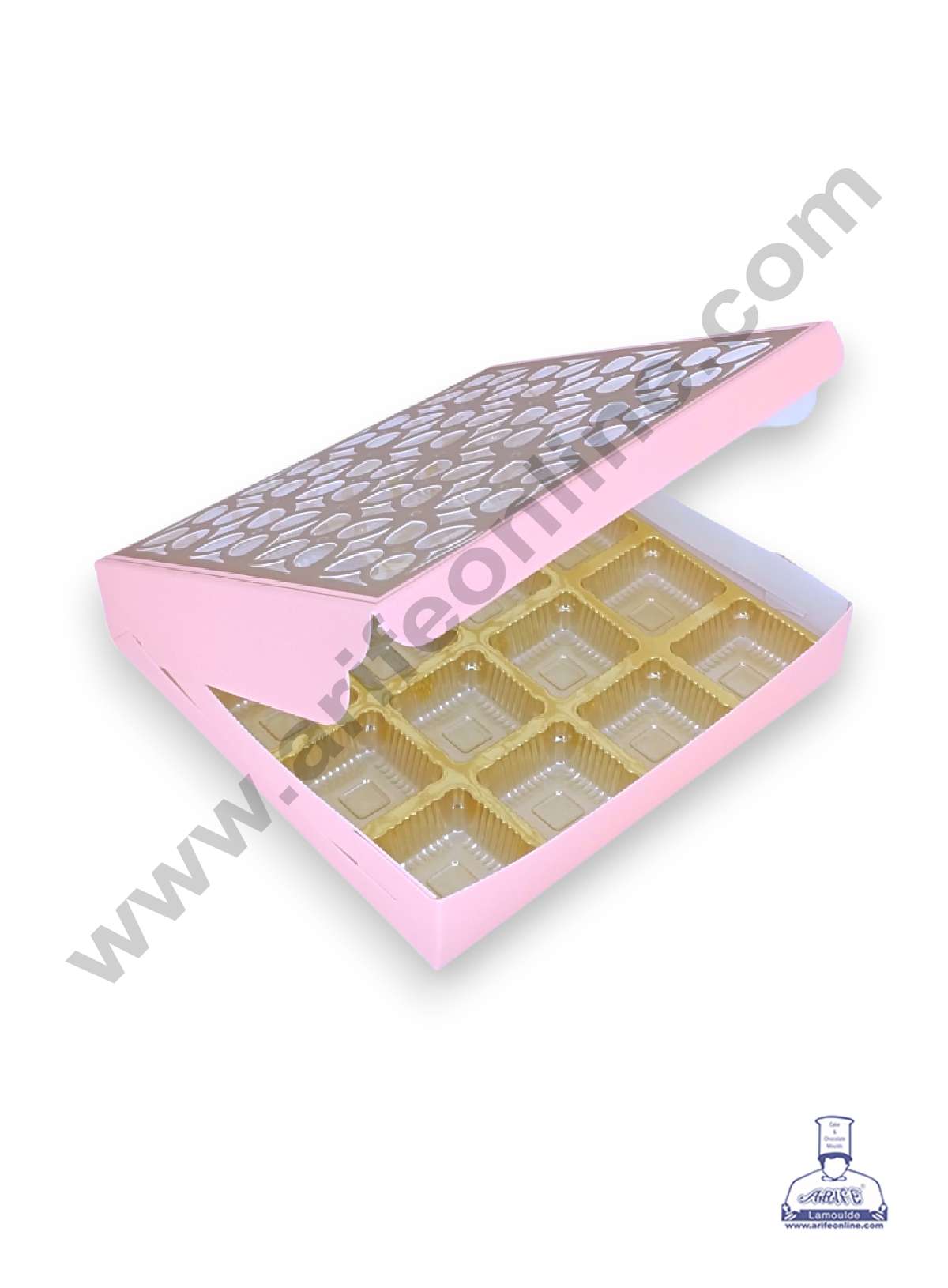 16 Cavity Chocolate Box with Cavity & Cutout Window Without Handle ( 10 Piece Pack ) - Peach (MOQ 12 PACK) (RDD)