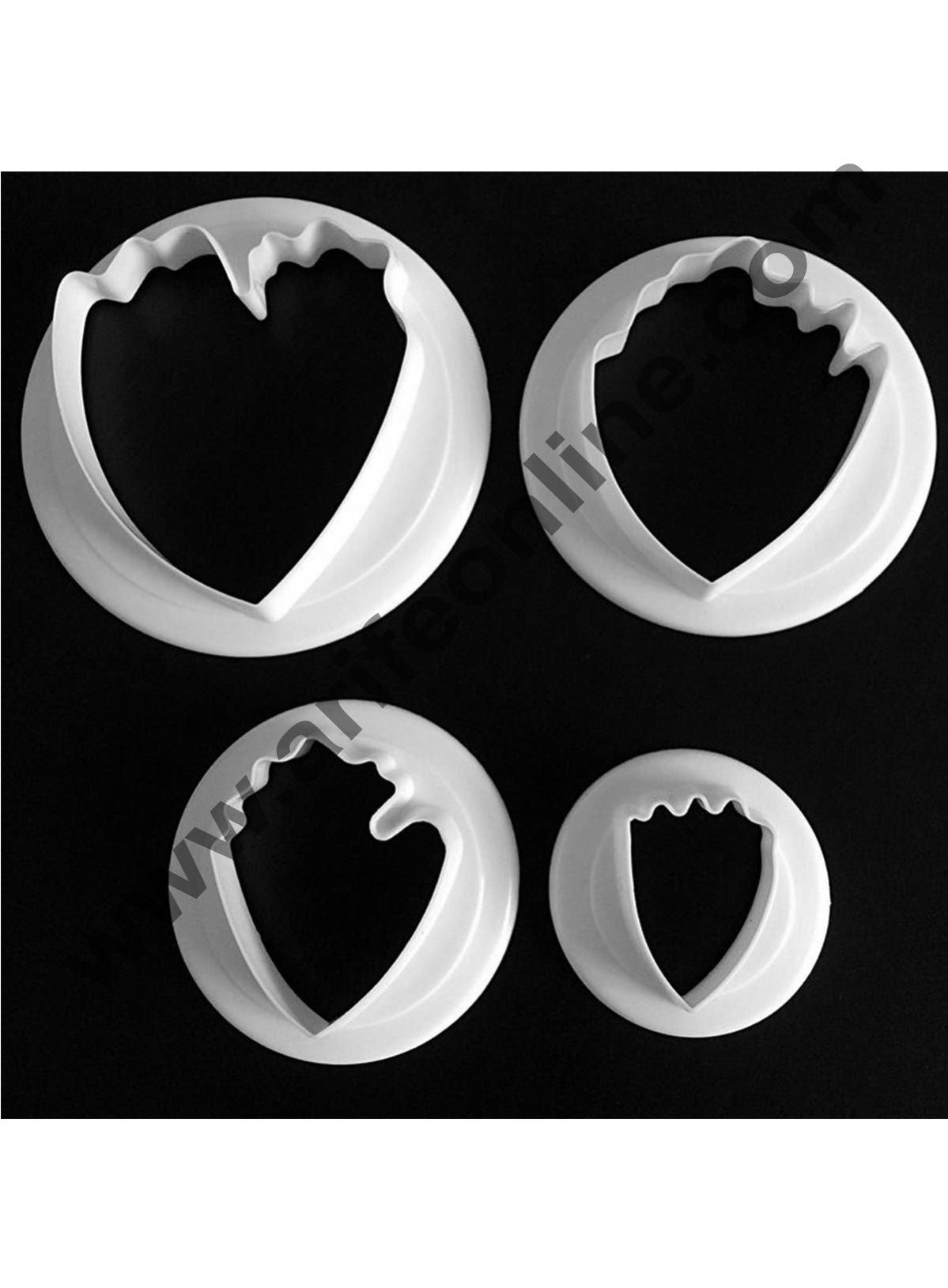 Cake Decor 4 Piece Mini Peony Cookie Cutter Paste Plunger Cake Decorating Pastry Topper White