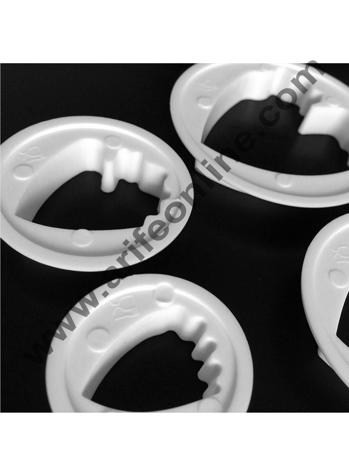 Cake Decor 4 Piece Mini Peony Cookie Cutter Paste Plunger Cake Decorating Pastry Topper White