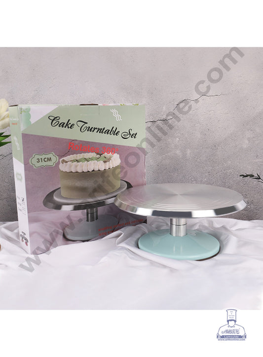Detachable 360° Rotating Cake Turntable with Stainless Steel Ball Bearings (12 Inch) - Assorted Color  (OED)
