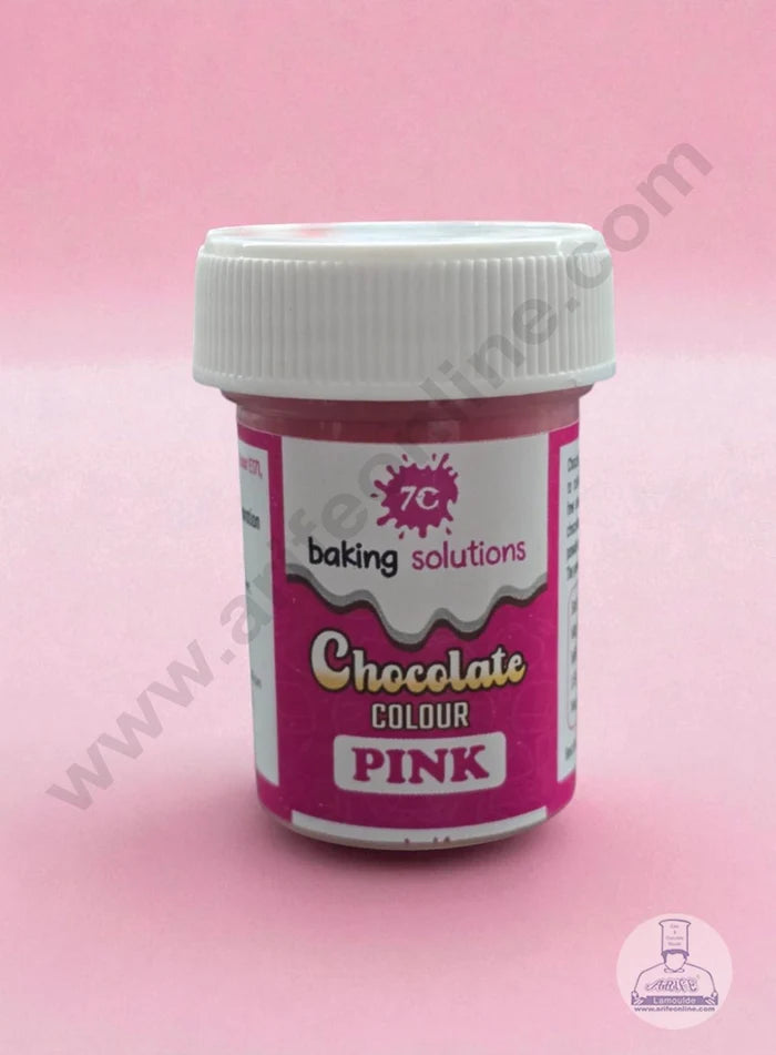 7C Edible Chocolate Colour Powder – Pink (5g) | Food Colour for Chocolates, Cakes & Desserts (MOQ 12 PCS) (MO.26)