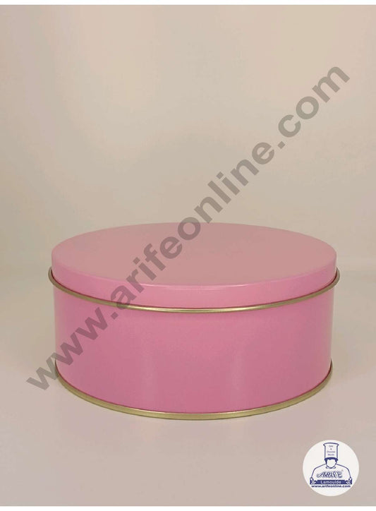 Dream Cake Tin Torte cake Cookie Cake Tin - Pink Color - 5.5 x 2.5 Inch (MOQ 1 BOX) (MOQ 54 PCS 1 CRTN) (FE)