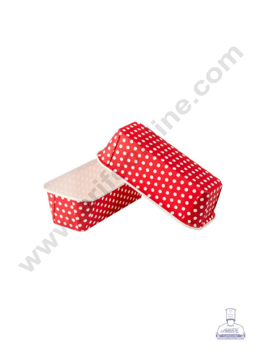 10 Pcs Small Red White Polka Dot Design Bake and Serve Plum Cake Mold (MOQ 100 PCS)