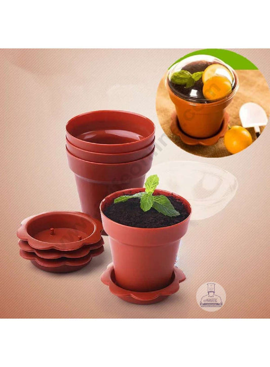 Flower Pot Shape Mousse Cups with Lids | Dessert Cups | Pudding Cups | Mini Parfait Cups (MOQ 500 PCS) (AR.5)
