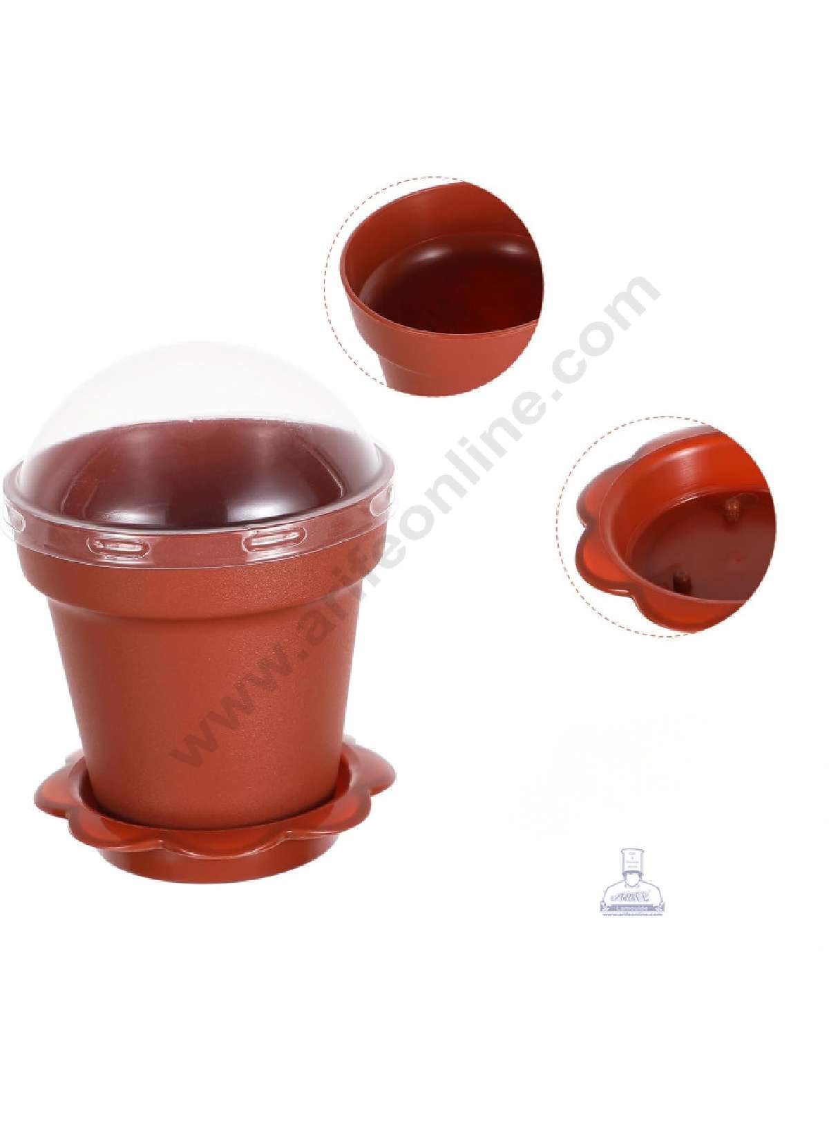 Flower Pot Shape Mousse Cups with Lids | Dessert Cups | Pudding Cups | Mini Parfait Cups (MOQ 500 PCS) (AR.5)