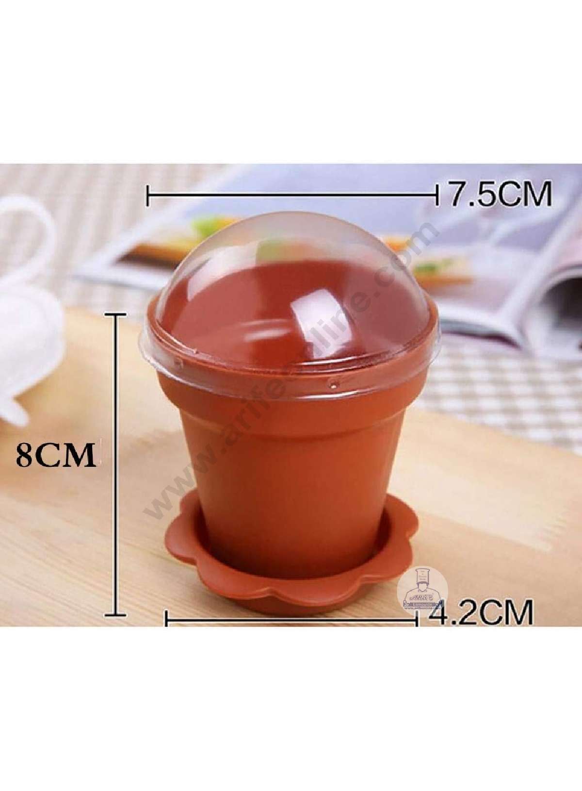 Flower Pot Shape Mousse Cups with Lids | Dessert Cups | Pudding Cups | Mini Parfait Cups (MOQ 500 PCS) (AR.5)